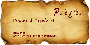 Poppe Árpád névjegykártya